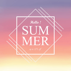 summer label with abstract background