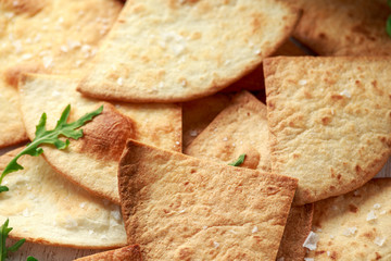Grilled corn tortilla with sea salt flakes