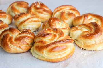 Fluffy rolls from yeast dough