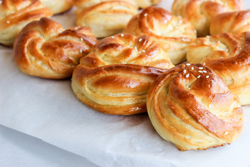 Fluffy rolls from yeast dough