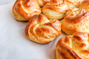 Fluffy rolls from yeast dough