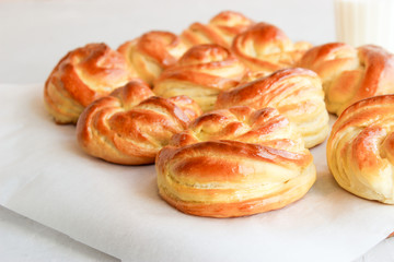 Fluffy rolls from yeast dough