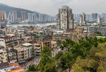Naklejka premium Macau, China - Portuguese colony until 1999, and a Unesco World Heritage site, Macau has many landmarks from the colonial period, like the wonderful St. Paul's ruins