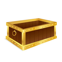 Vector illustration of treasure chest isolated on white background.