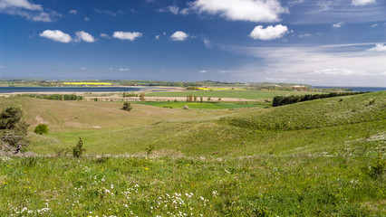 Fototapeta premium Aussicht vom Wanderweg Zicker Berge HD Format sonnig