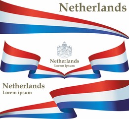 Flag of the Netherlands. Kingdom of the Netherlands. Template for award design, an official document with the flag of Netherlands. Bright, colorful vector illustration