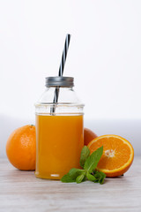 Orange juice with white background - Image