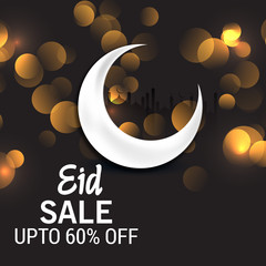 Vector illustration  of a Sale Banner Or Sale Poster For Festival Of Eid Mubarak.