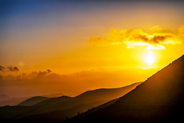 Sunset in the Mountains