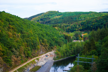 Zapora na rzece Sure (power plant) in Sure river, near Esch-sur-Sure, Luxembourg