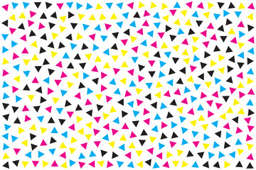 circles and triangles on white background