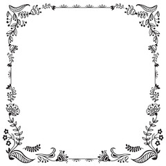 Calligraphic floral frame and page decoration. Vector illustration. Vector of decorative square element, border and frame.