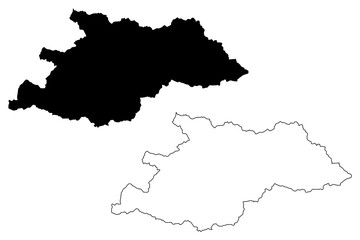 Obraz premium Maramures County (Administrative divisions of Romania, Nord-Vest development region) map vector illustration, scribble sketch Maramures map