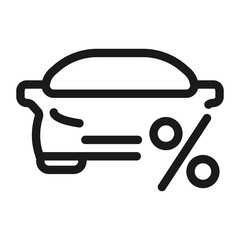 car percentage - minimal line web icon. simple vector illustration. concept for infographic, website or app.