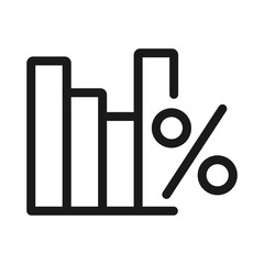 percentage - minimal line web icon. simple vector illustration. concept for infographic, website or app.