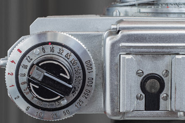 Old black film camera mode select