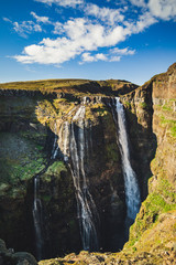 Glymur is the second-highest waterfall in Iceland, with a cascade of 198 m. It was long regarded as the tallest until being surpassed by Morsárfoss, a newly measured waterfall