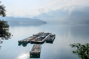 sunrise pier at Sun Moon Lake, Taiwan