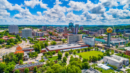 Knoxville, Tennessee, USA Skyline Aerial - obrazy, fototapety, plakaty