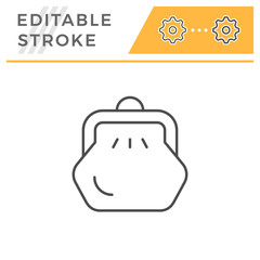 Purse editable stroke line icon