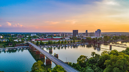 Augusta, Georgia, USA Downtown Skyline Aerial - obrazy, fototapety, plakaty