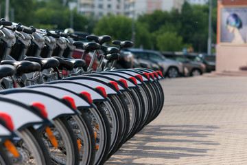bicycles in a row