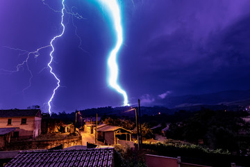 lightning over the city