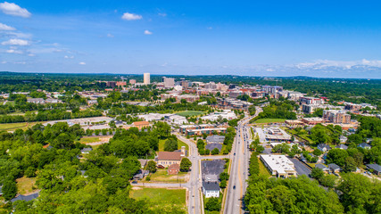 Fototapeta na wymiar Greenville South Carolina Aerial from West Greenville