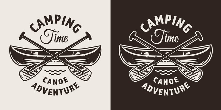 Vintage monochrome outdoor adventure badge