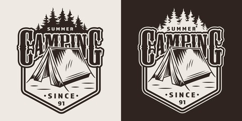 Fototapeta premium Vintage summer camping logo