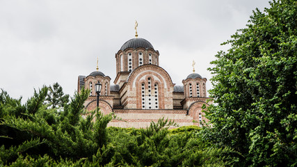 Fototapeta na wymiar Hercegovacka Gracanica - Orthodox church in Trebinje, Bosnia and Herzegovina. Monastery Serbian Orthodox monastery.