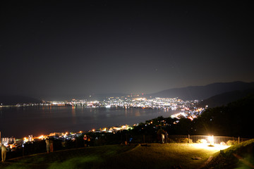 諏訪市街の夜景
