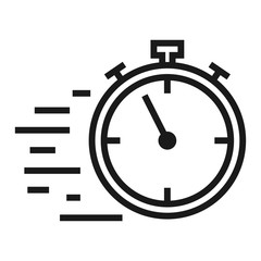 stopwatch speed - minimal line web icon. simple vector illustration. concept for infographic, website or app.