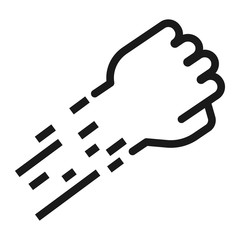 fist speed - minimal line web icon. simple vector illustration. concept for infographic, website or app.