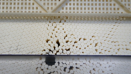 Cigarettes production line in a tobacco factory