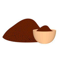 Pile of ground coffee with a cup - Vector