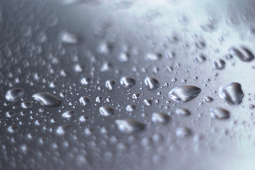 water drops on a metal surface