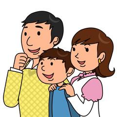 人物／3人家族／斜め