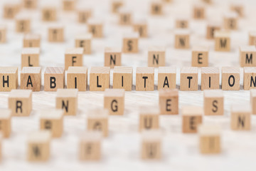 habilitation wooden cubes background