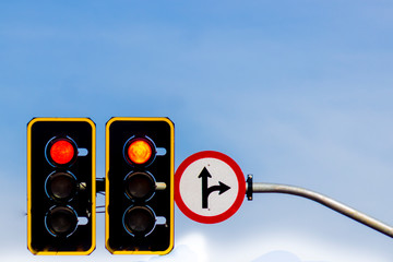 road sign and traffic sign