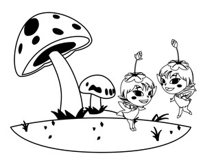 beautiful magic fairies in camp