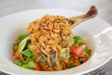 Crispy crunchy cornflakes chicken served with veggie, casual dining concept