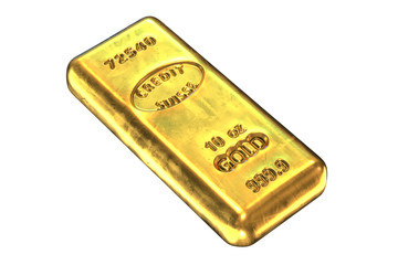 3D render of Gold Bar isolated on white