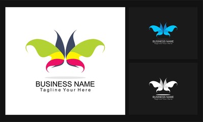 butterfly colorful concept design logo