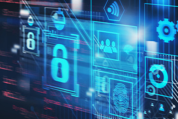 Abstract online security virtual screen