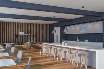 Gray and wooden pub corner with bar