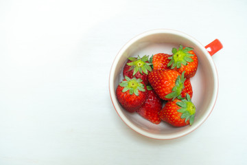 White background with strawberry as motif.