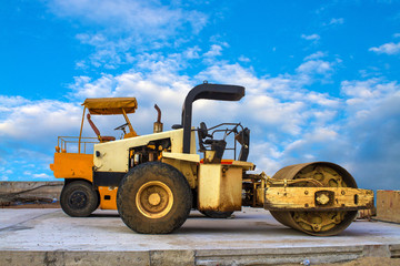 excavator on construction site