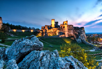 The beautiful Ogrodzieniec castle in the area of ​​Jura Krakow, Czestochowska