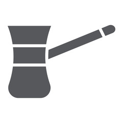 Cezve for coffe glyph icon, food and drink, old coffee maker sign, vector graphics, a solid pattern on a white background.